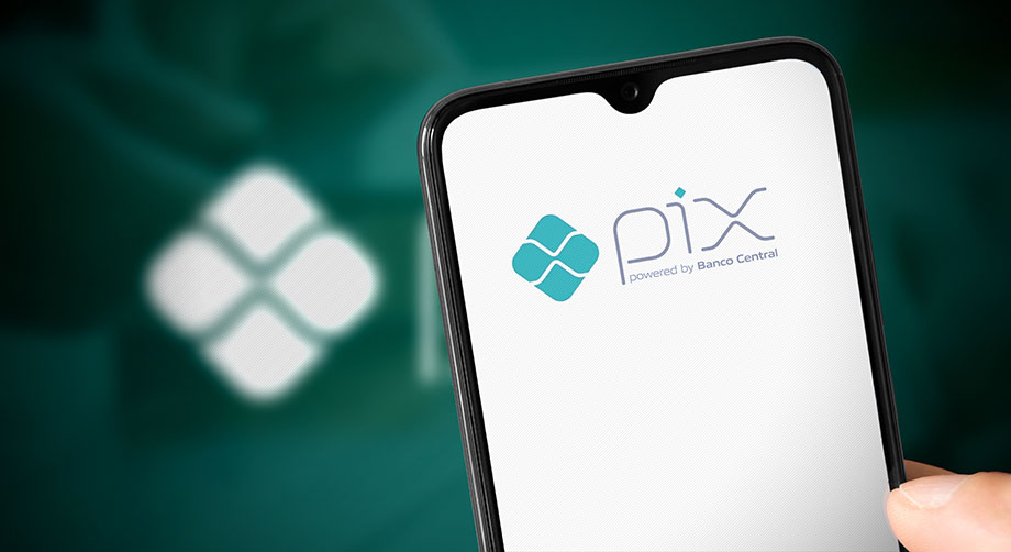 Pix app logo at smartphone screen. 6 Sep, 2021, Sao Paulo, Brazi pix